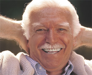 A smiling elderly man